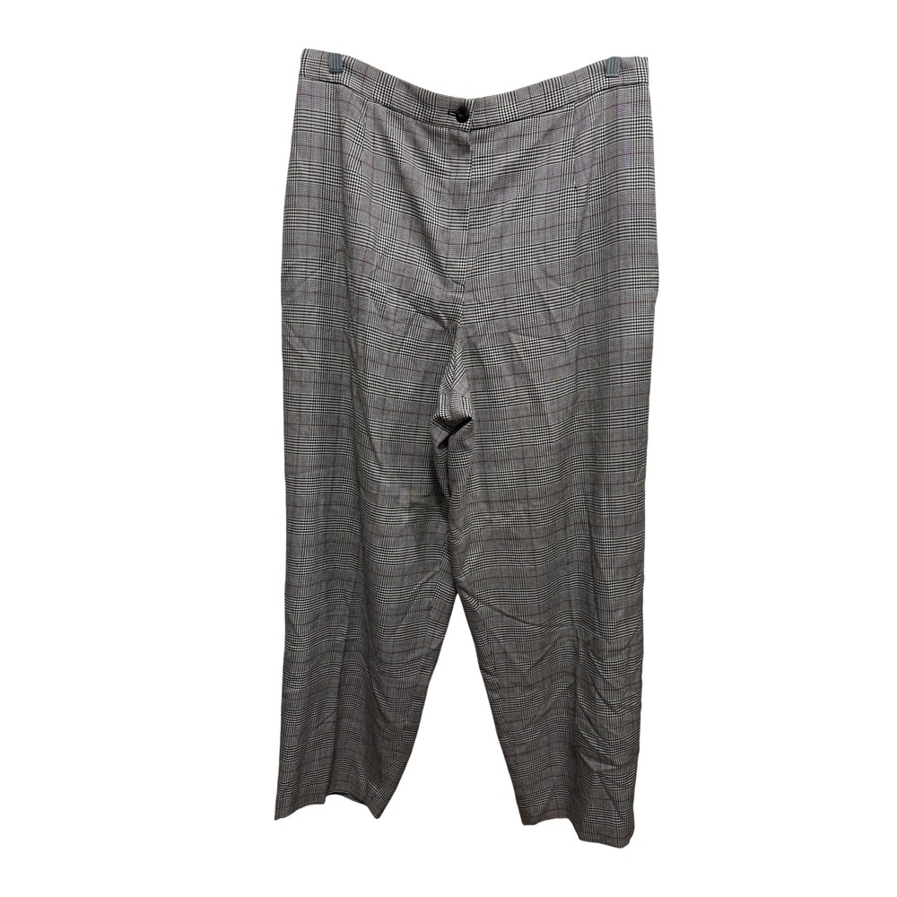 August Max Woman Vintage Glen Plaid Trousers Grey Black Plus Size 20 Dress NWT